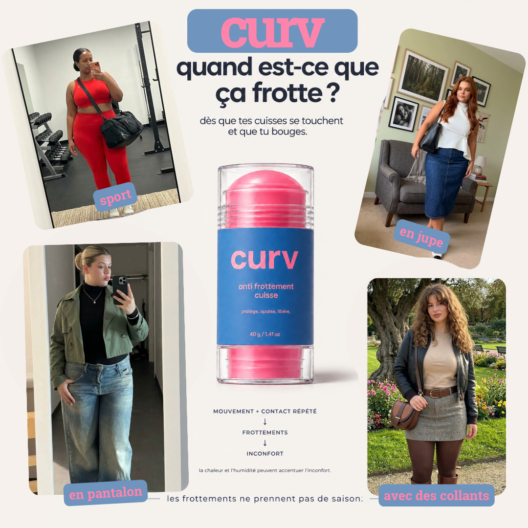 quand est-ce que ça frotte ? dès que tes cuisses se touchent et que tu bouges