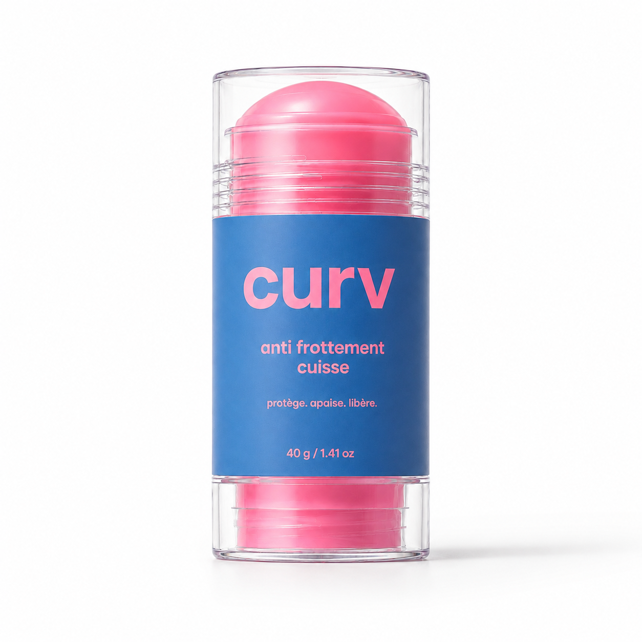 le stick anti-frottement curv sur fond blanc
